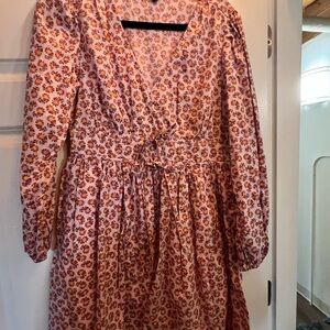J. Crew Pink and Orange Floral Dress